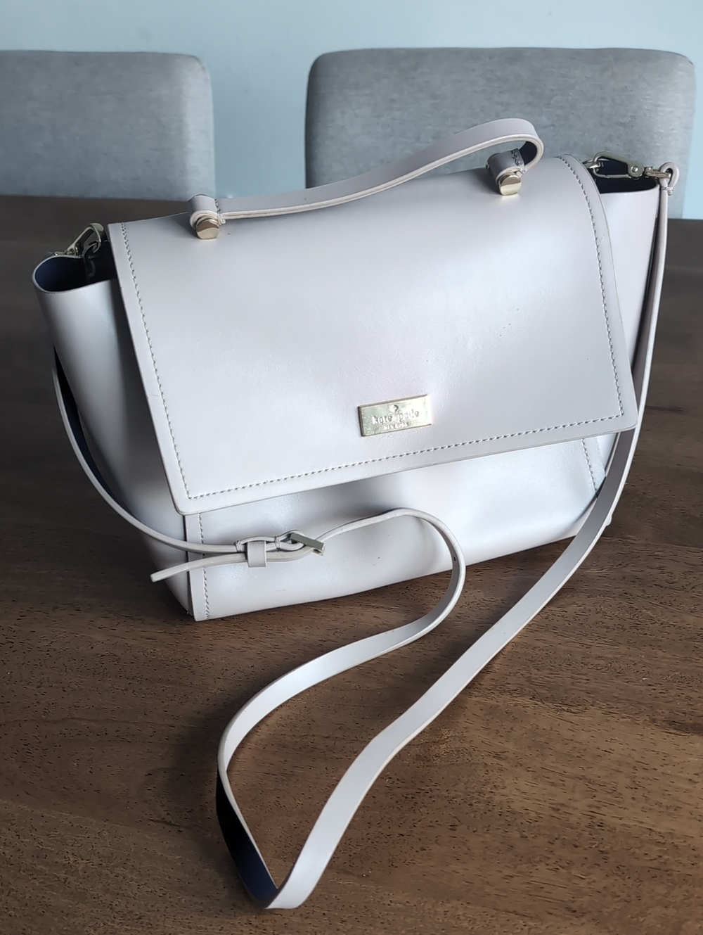 kate spade Cream Leather Satchel with Gold Hardware